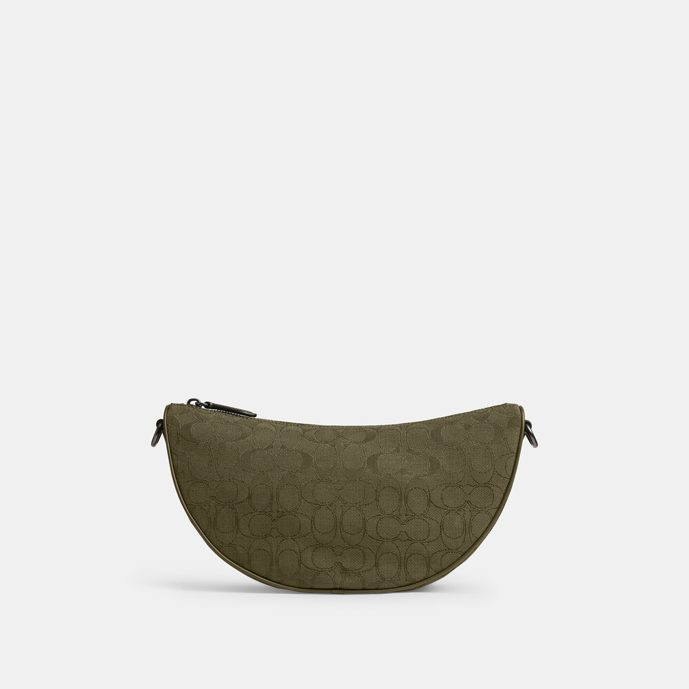 Coach Hall Soft Sling Bag In Signature Jacquard 30 - Green