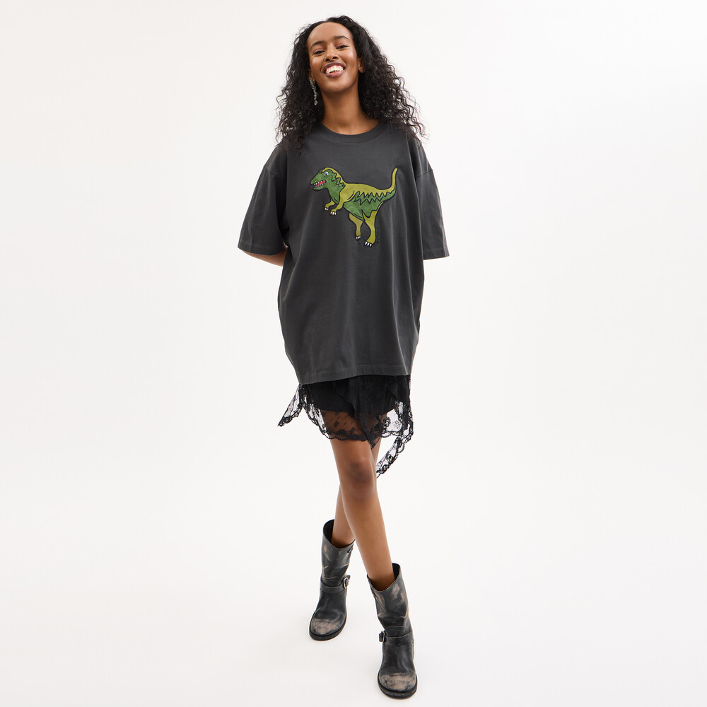 Coach Rexy Relaxed Fit T-shirt In Organic Cotton - Black