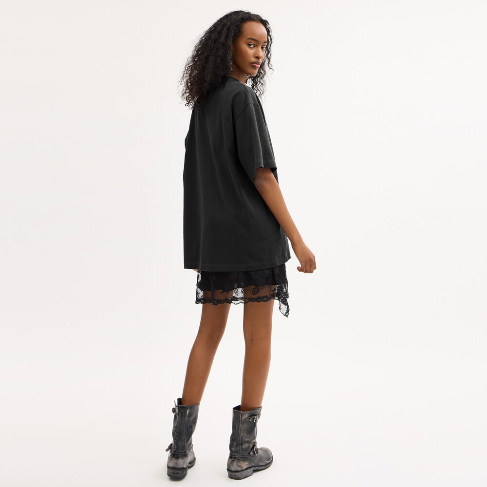 Coach Rexy Relaxed Fit T-shirt In Organic Cotton - Black