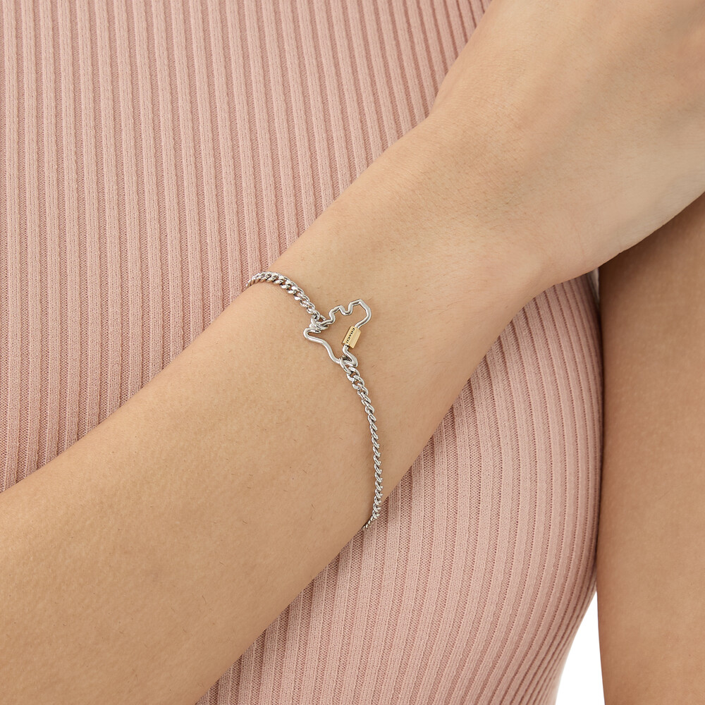 Coach Carabiner Rexy Bracelet, Brass & Cubic Zirconia - Silver