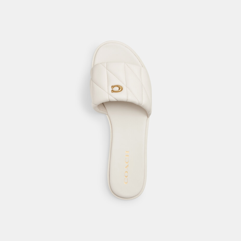 Coach Holly Sandal With Quilting - WHITE