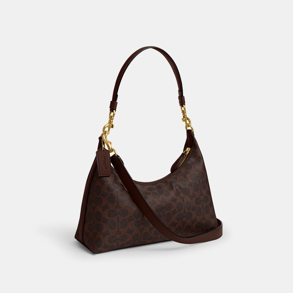 Coach Juliet Shoulder Bag In Signature Canvas - DARK BROWN
