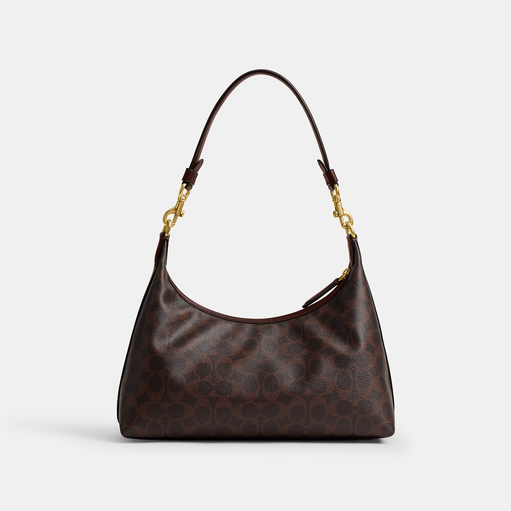 Coach Juliet Shoulder Bag In Signature Canvas - DARK BROWN
