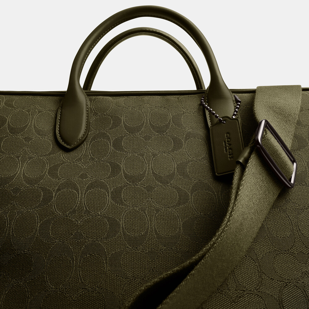 Coach Theo Work Bag In Signature Jacquard 27 - Green
