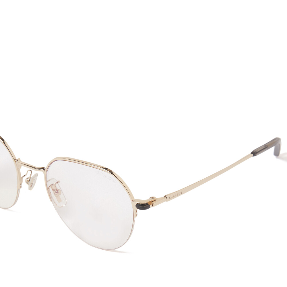 Coach Oval Clip-on Sunglasses In Metal - GREY