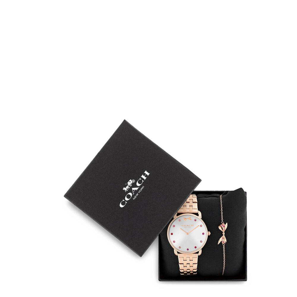 Coach Elliot Bracelet and Watch Set - Rosegold