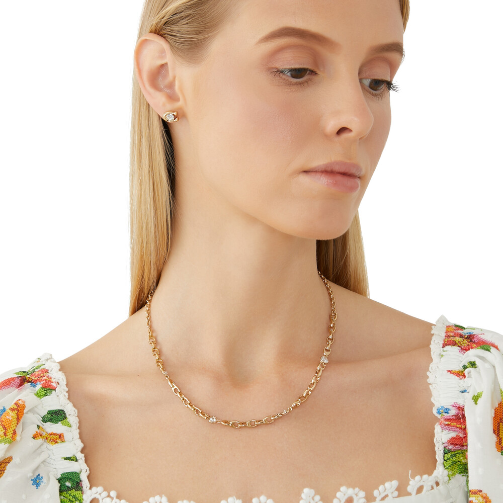 Coach Crystal Stud Earrings - Gold