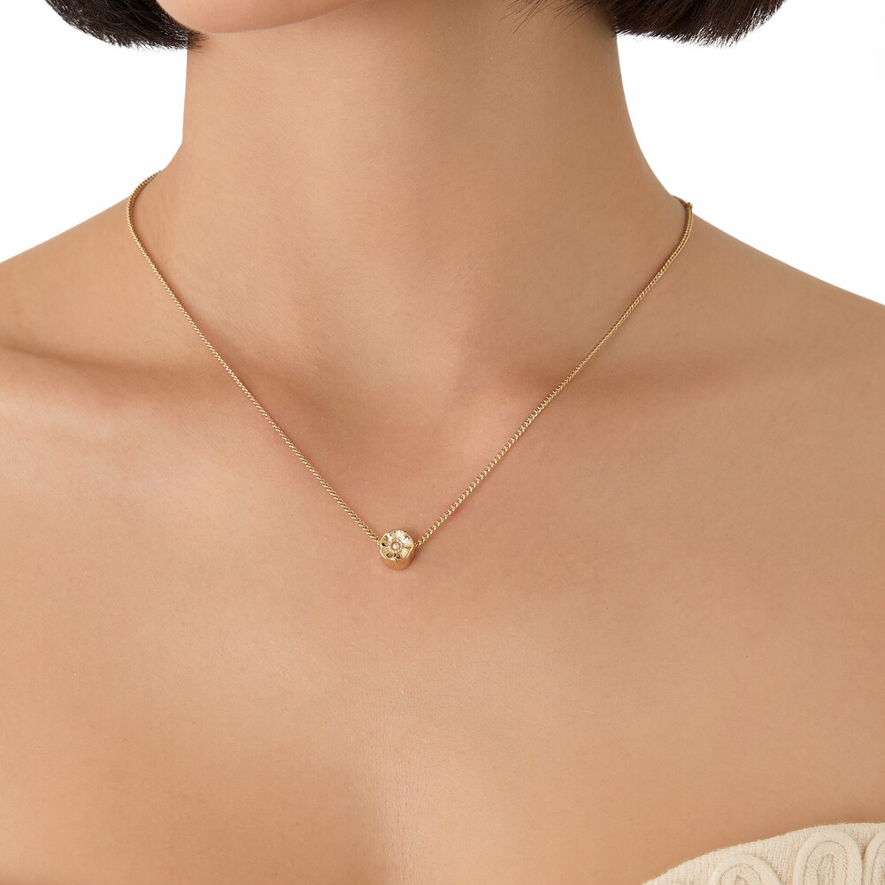 Coach Tearose Pendant Necklace - Gold