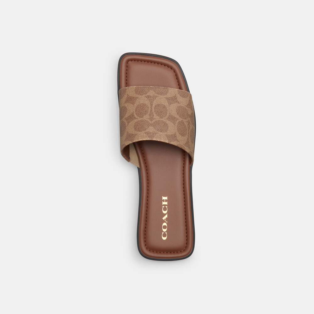 Coach Florence Sandal In Signature Canvas - Brown