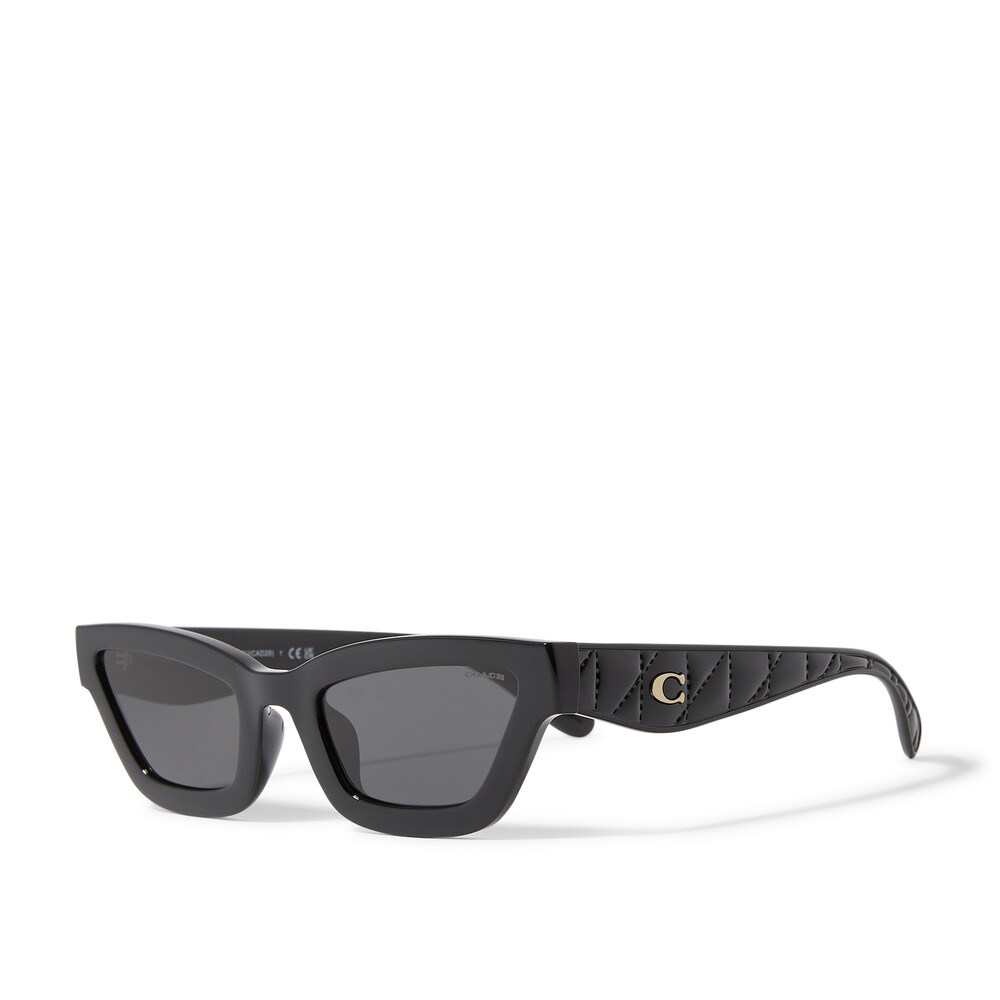 Coach Quilted Narrow Cat Eye Sunglasses - Black
