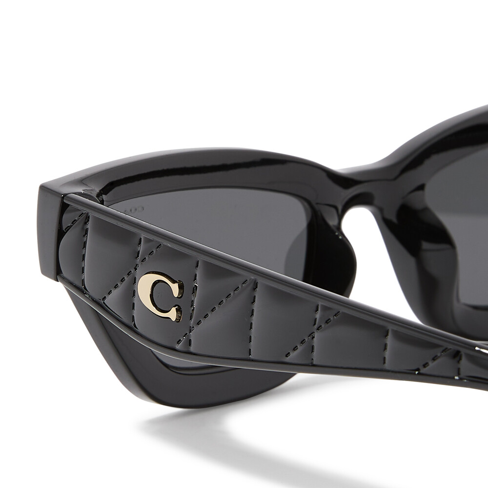 Coach Quilted Narrow Cat Eye Sunglasses - Black