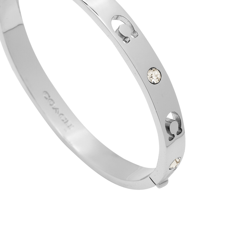 Coach Signature Stone Boxed Bangle - Sillver