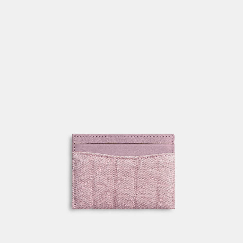 Coach Essential Card Case With Quilting - Pink