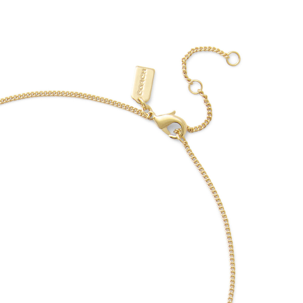 Coach Quilted Signature Bead Pendant Necklace - Gold