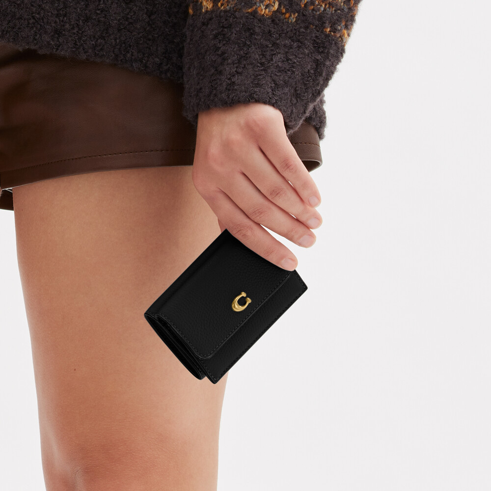 Coach Essential Mini Trifold Wallet - Black