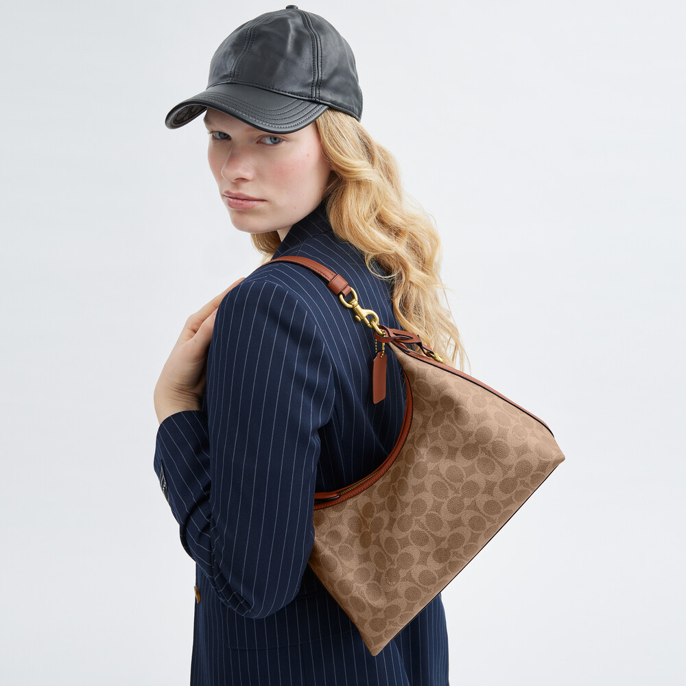 Coach Juliet Shoulder Bag In Signature Canvas - Light/Pastel Brown