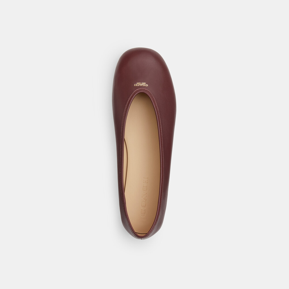 Coach Houston Ballet Flat - BURGUNDY