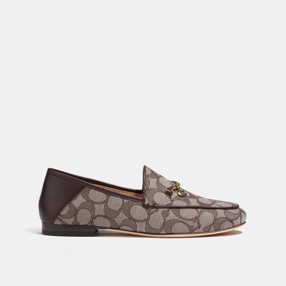 Coach Hanna Loafer In Signature Jacquard - Oak Maple