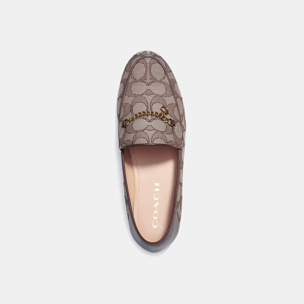Coach Hanna Loafer In Signature Jacquard - Oak Maple