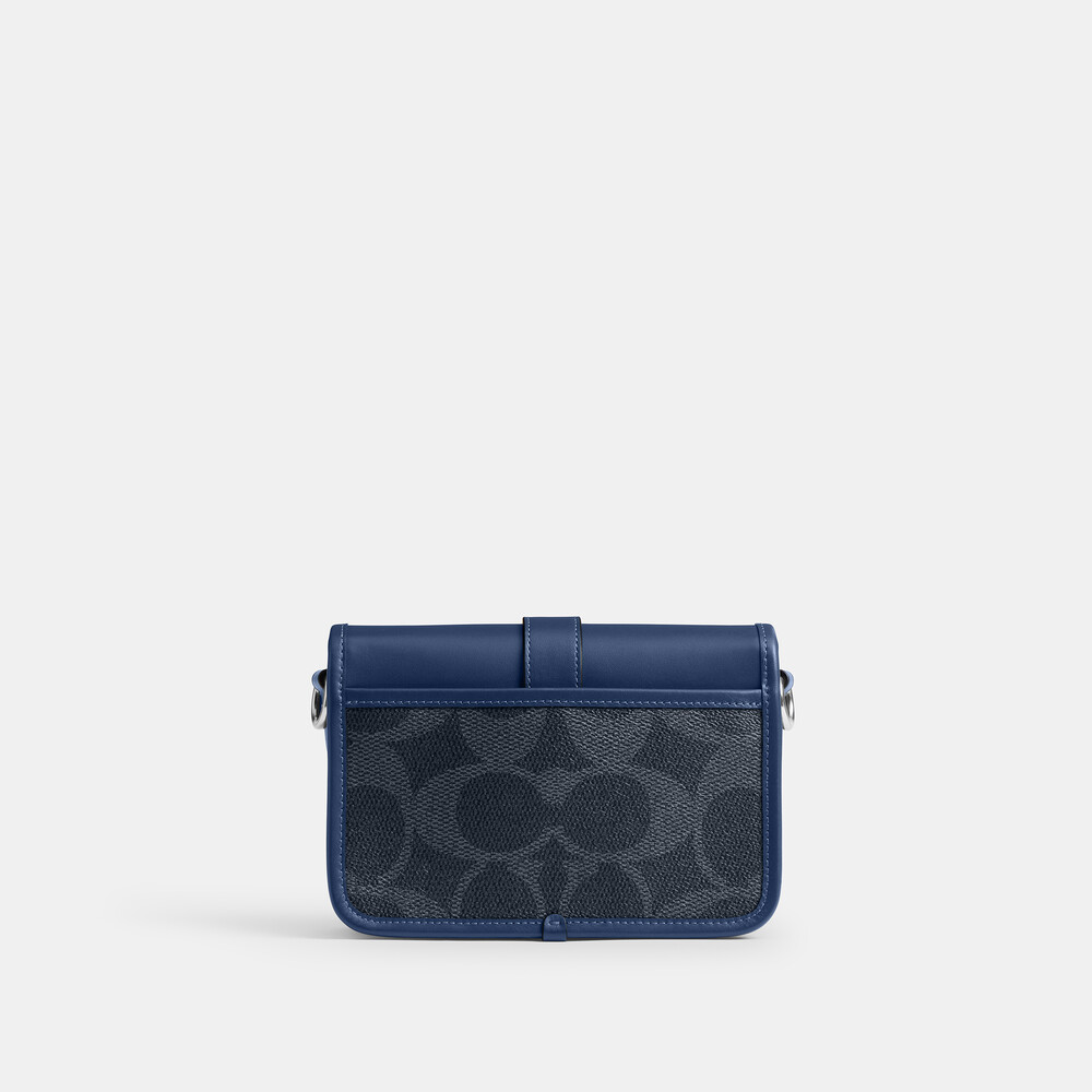 Coach League Crossbody In Mixed Signature Canvas - Dark Blue