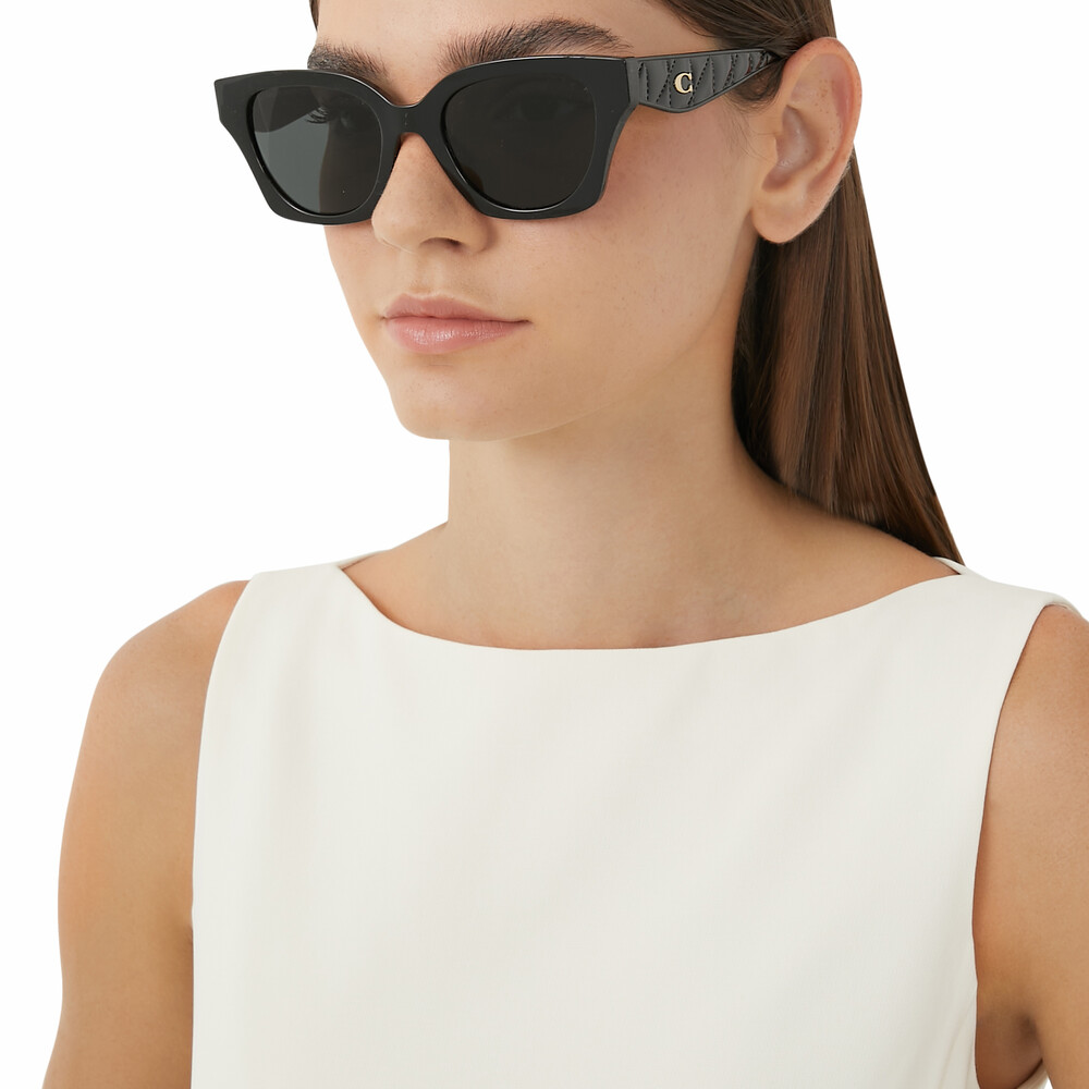 Coach Quilted Tabby D-frame Sunglasses - Black