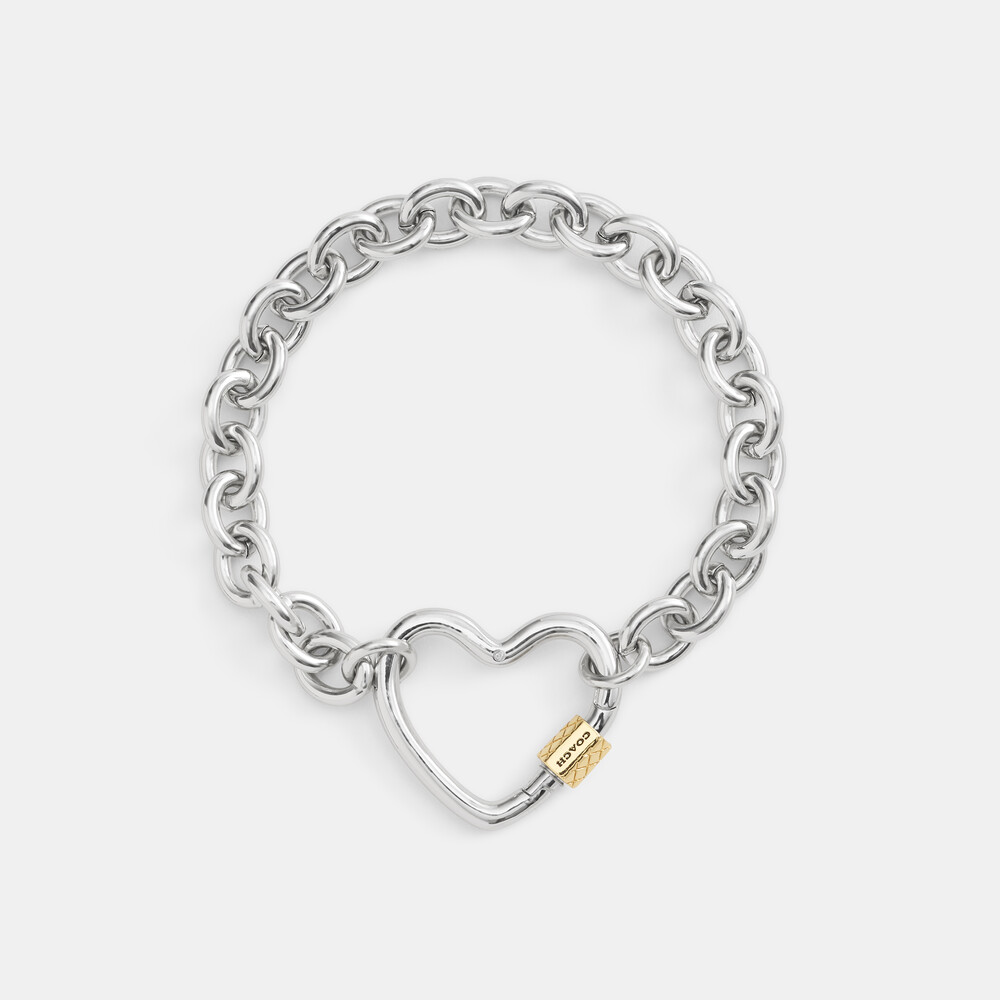 Coach Carabiner Heart Bracelet - Silver