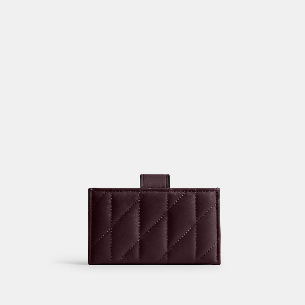 Coach Essential Multi Card Holder With Quilting - Dark Purple