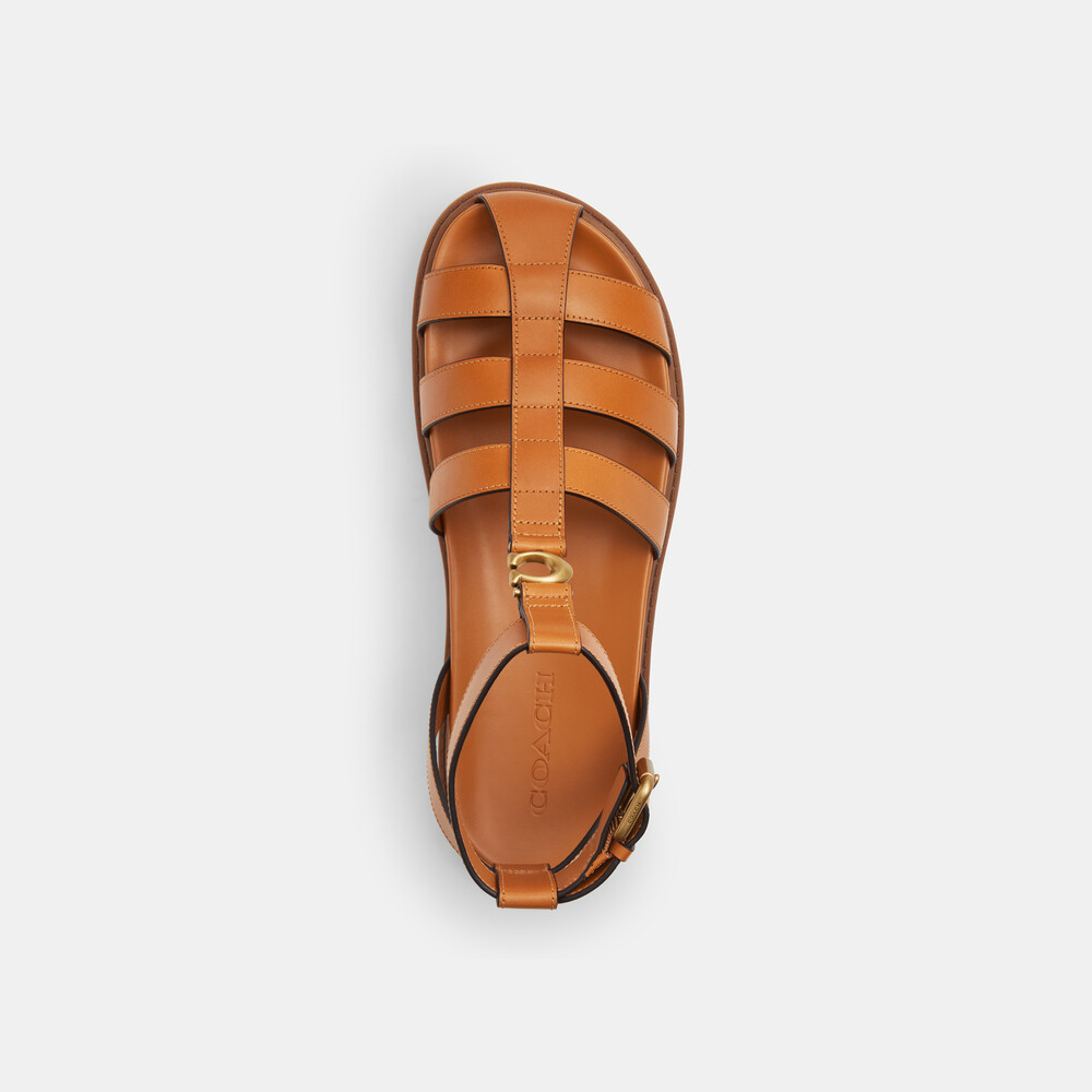 Coach Sculpted C Fisherman Sandal - Brown