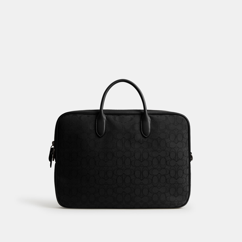 Coach Theo Work Bag In Signature Jacquard 27 - Black
