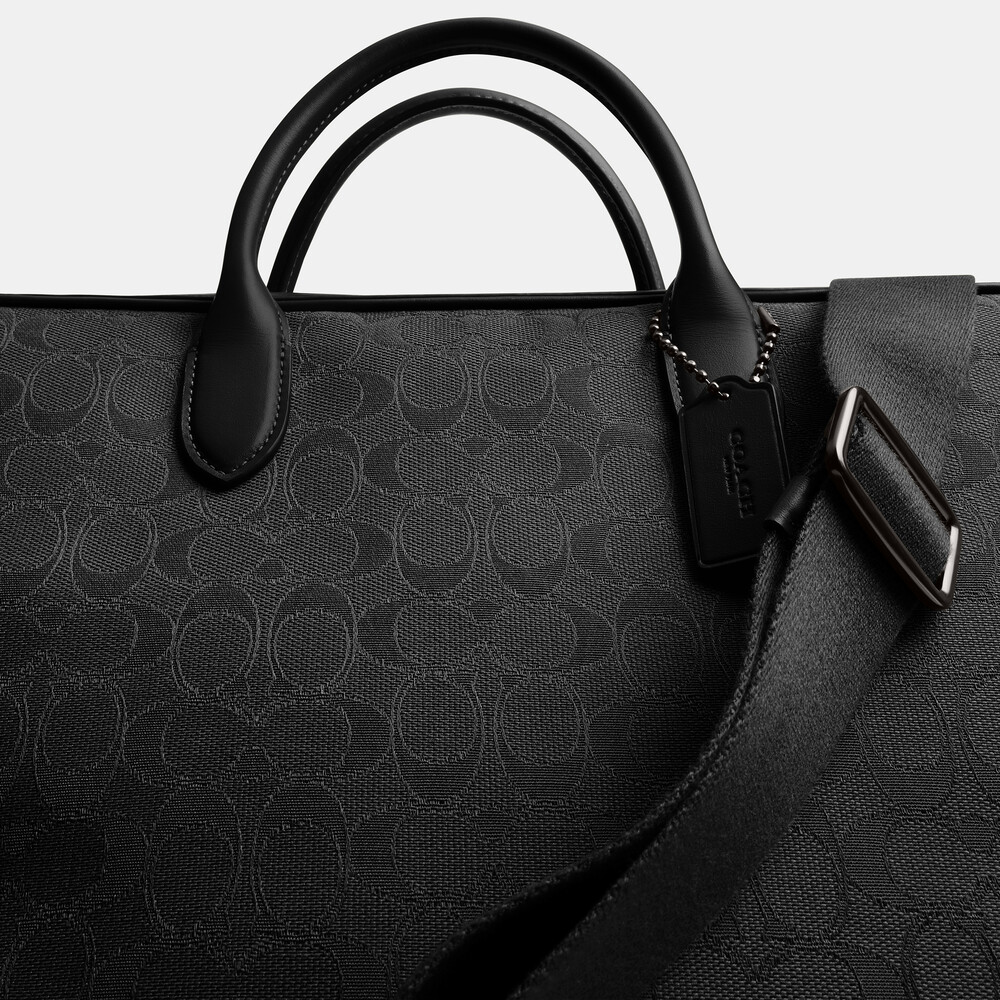 Coach Theo Work Bag In Signature Jacquard 27 - Black