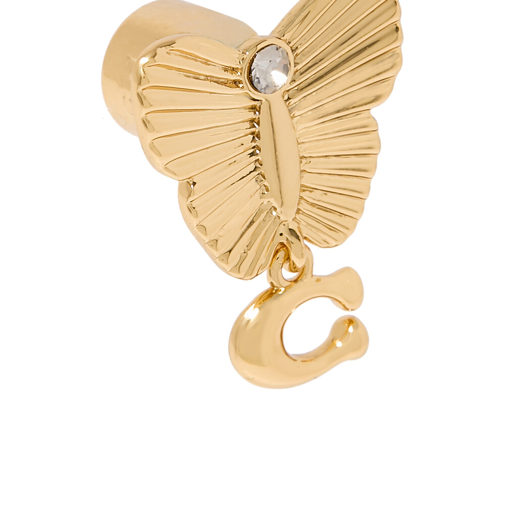 Coach Butterfly Signature Stud Earrings - Gold