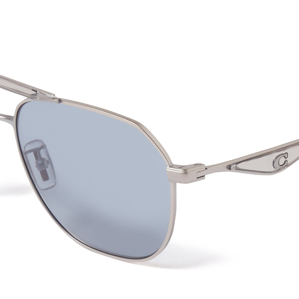 Coach C Hardware Metal Navigator Sunglasses - Blue
