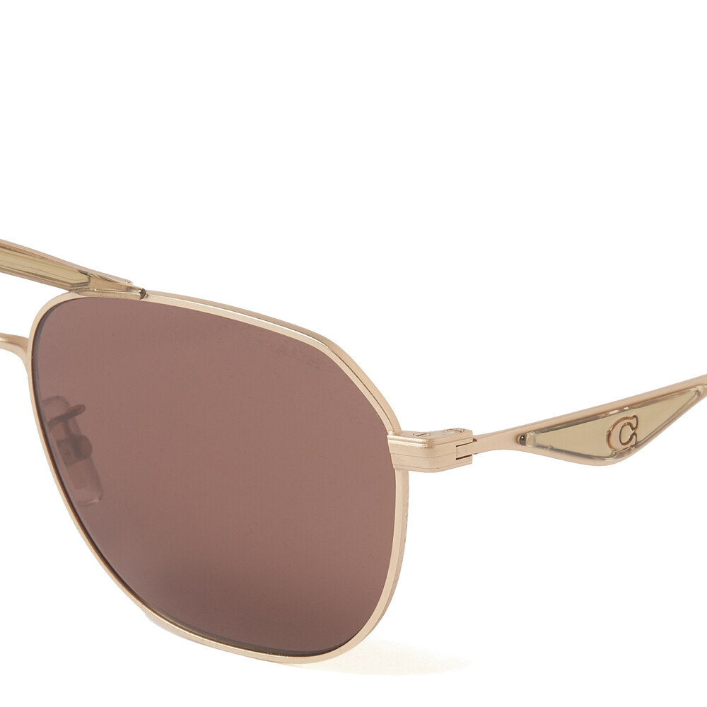 Coach C Hardware Metal Navigator Sunglasses - Green