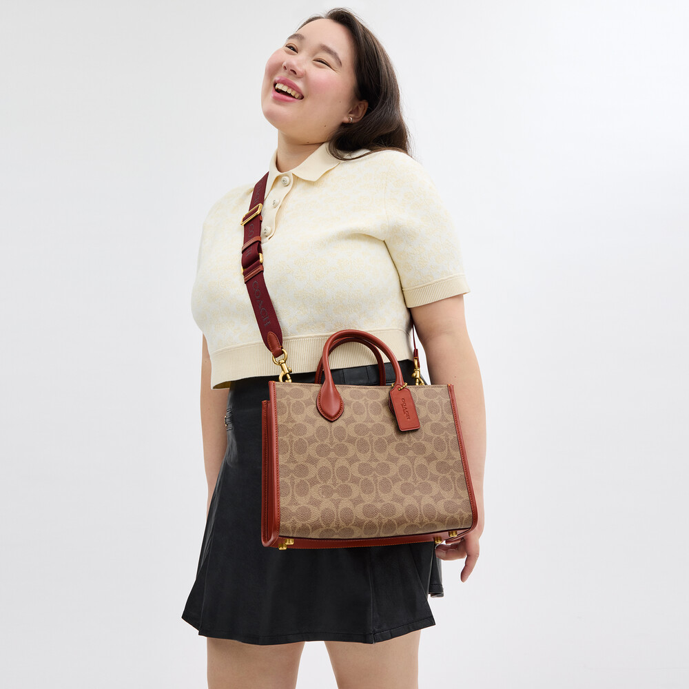 Coach Ace Tote 26 In Signature Canvas - Brown