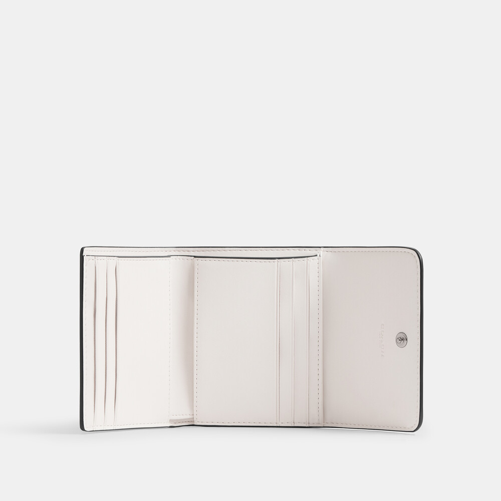 Coach Mila Small Flap Wallet In Signature Canvas - WHITE