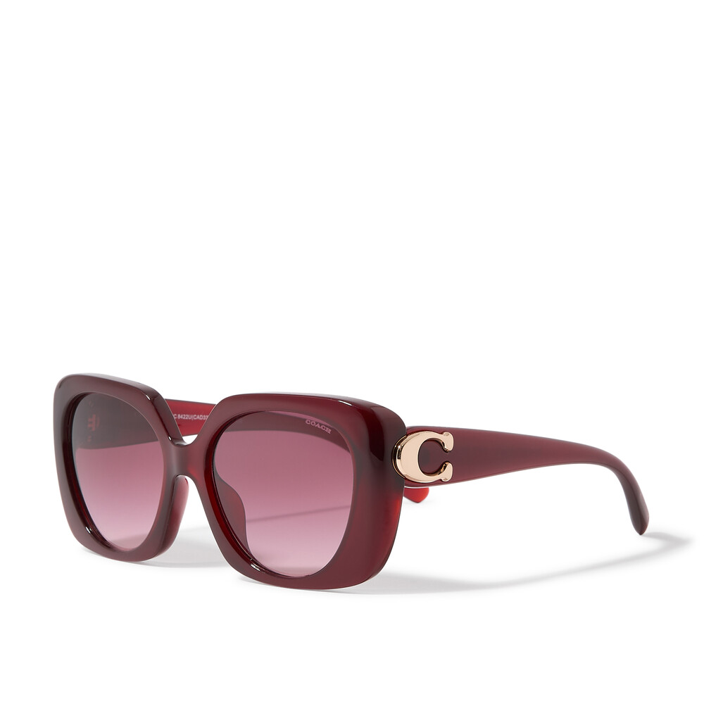 Coach C Oversized Square Sunglasses - BURGUNDY