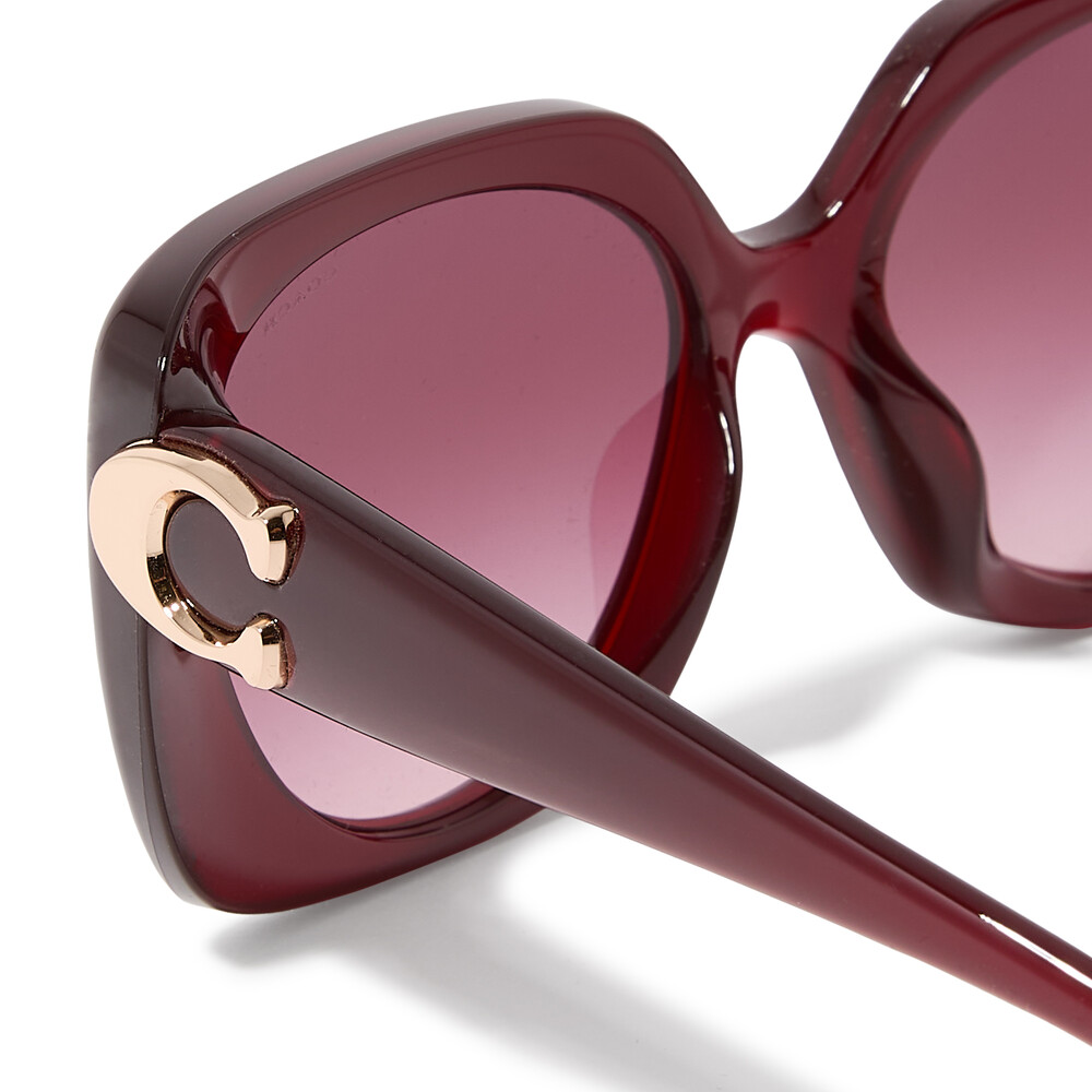 Coach C Oversized Square Sunglasses - BURGUNDY