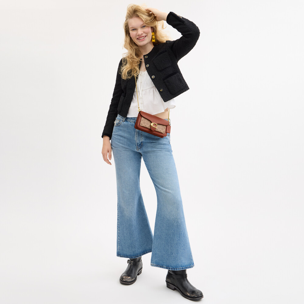 Coach Tabby Chain Clutch In Signature Canvas 21 - Light/Pastel Brown