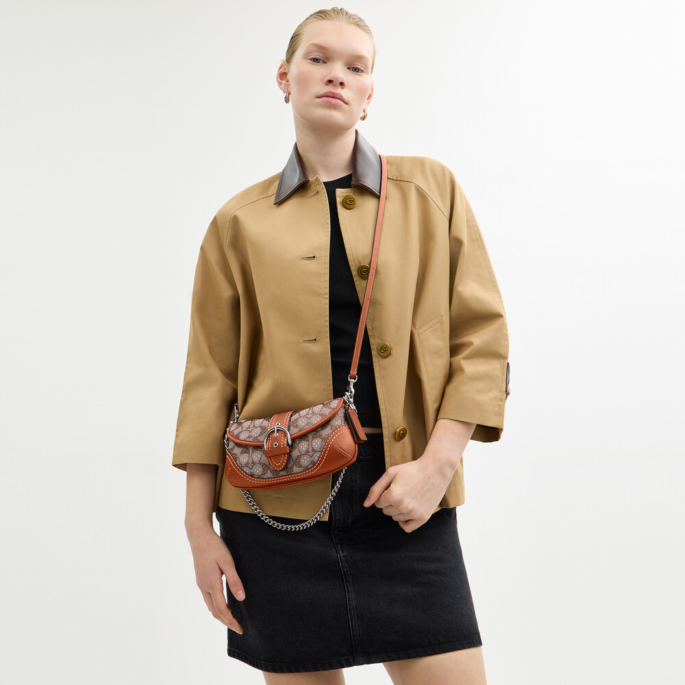 Coach Soho Bag 25 In Crystal Signature Jacquard - Brown