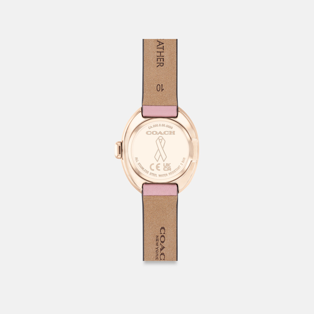 Coach Sammy Leather Watch, 22.5mm - Pink
