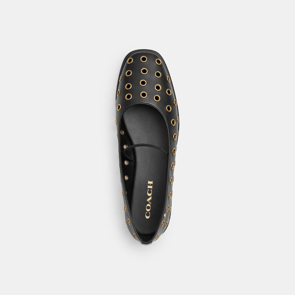 Coach Emilia Mary Jane With Grommets - Black