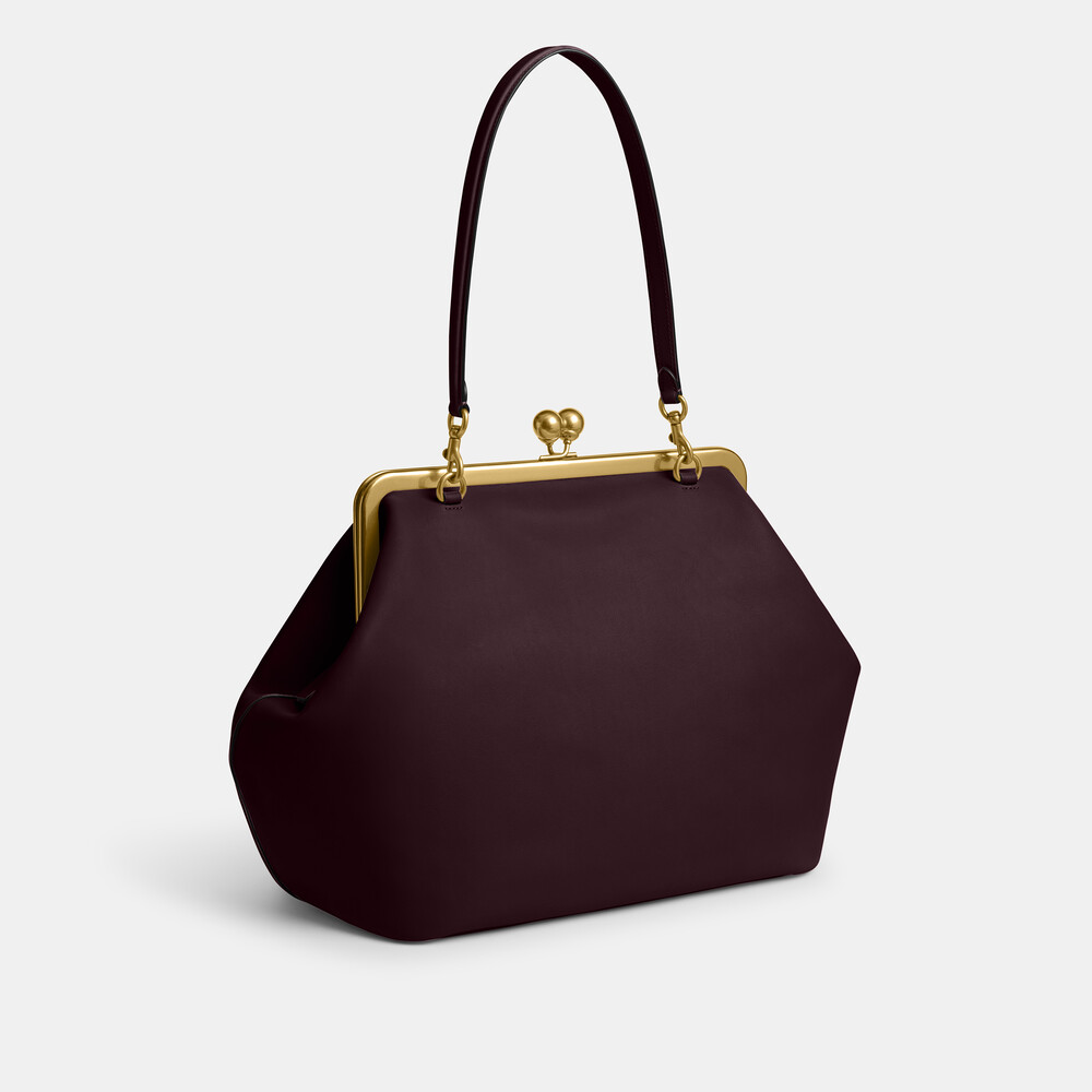Coach Large Kisslock Frame Bag - Dark Purple