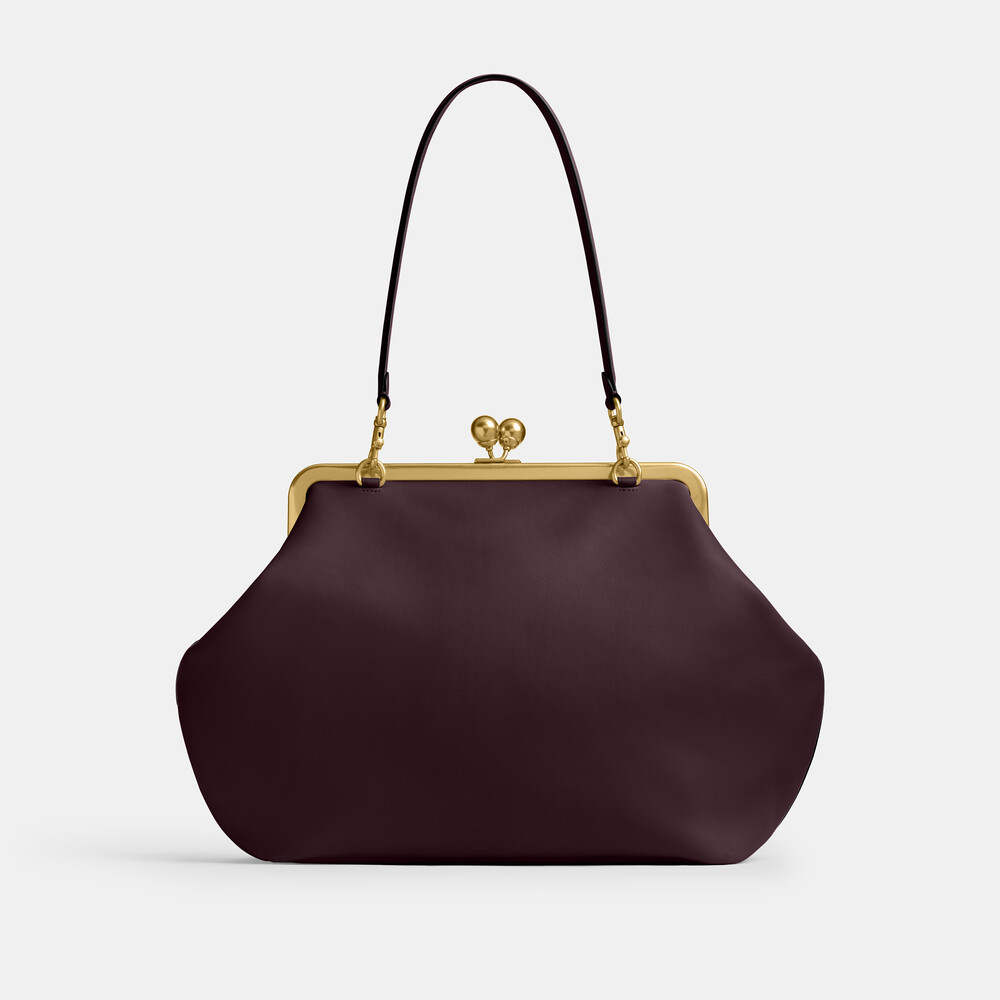 Coach Large Kisslock Frame Bag - Dark Purple
