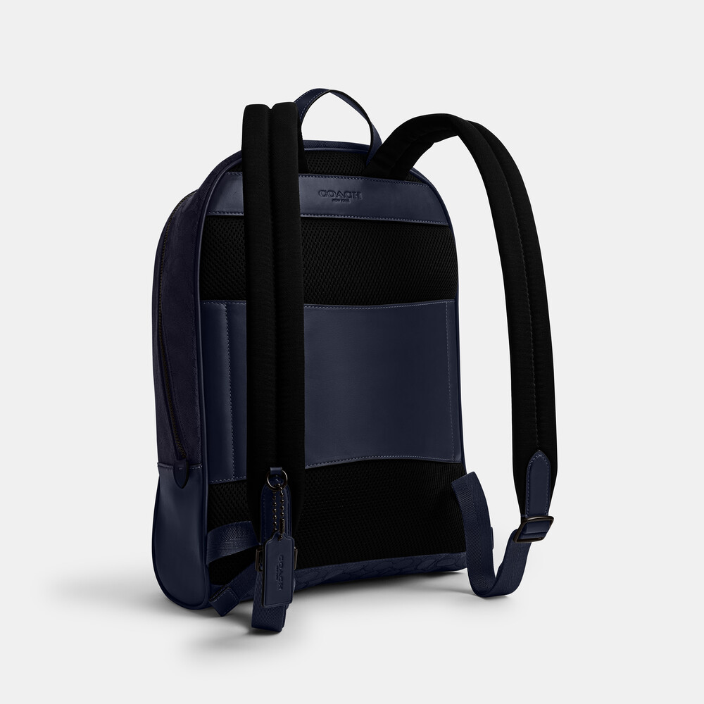 Coach Theo Backpack In Signature Jacquard 27 - Navy