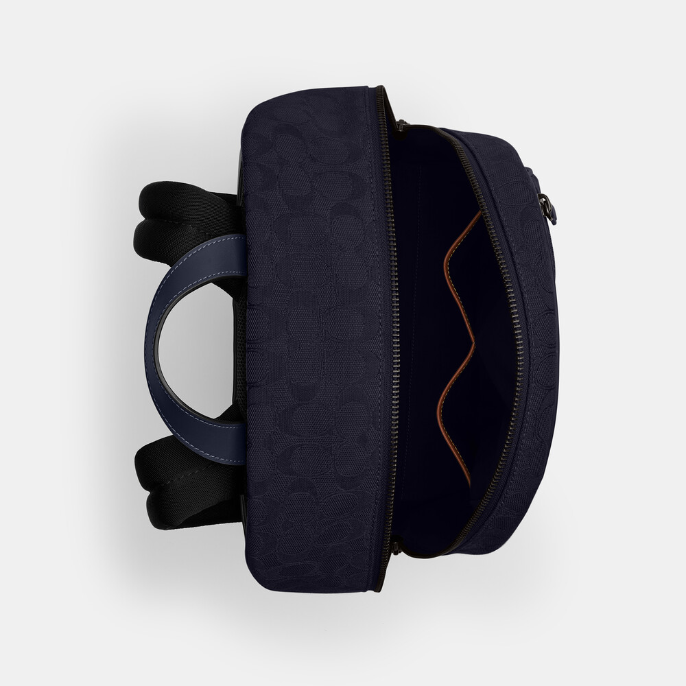 Coach Theo Backpack In Signature Jacquard 27 - Navy