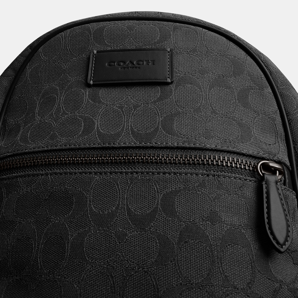 Coach Theo Backpack In Signature Jacquard 27 - Black
