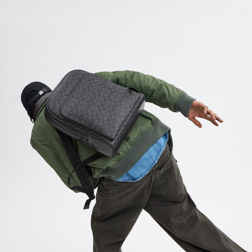 Coach Gotham Backpack In Signature Canvas 29 - Black