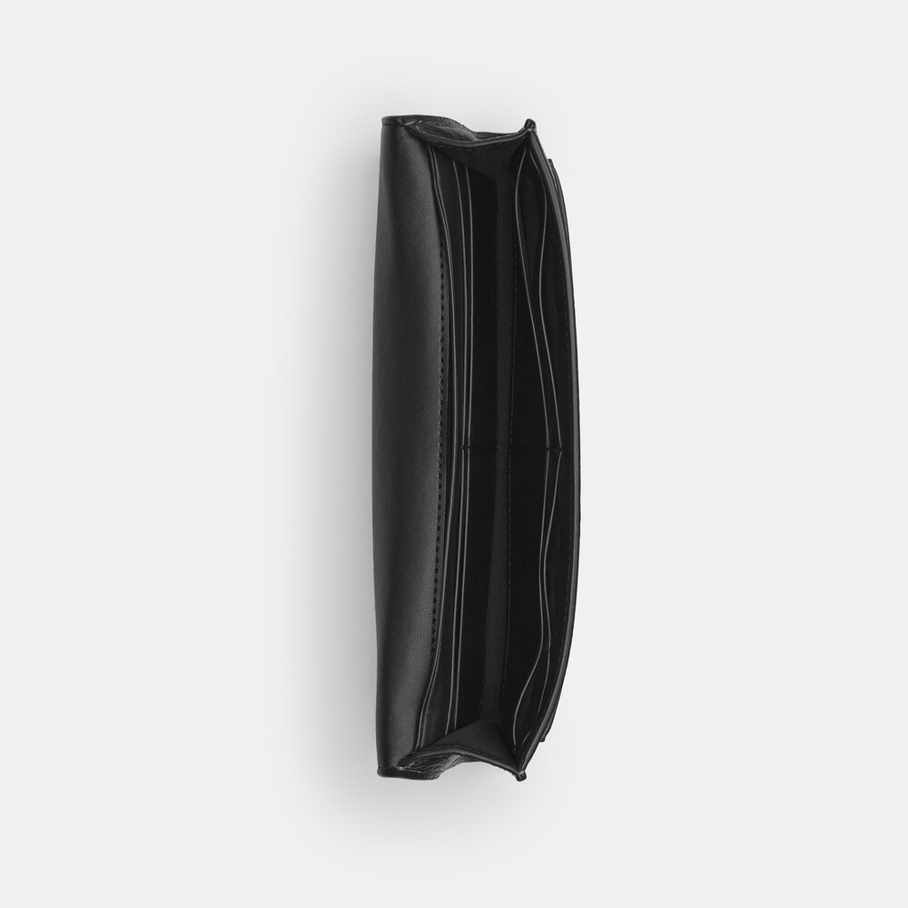 Coach Mila Long Flap Wallet - Black
