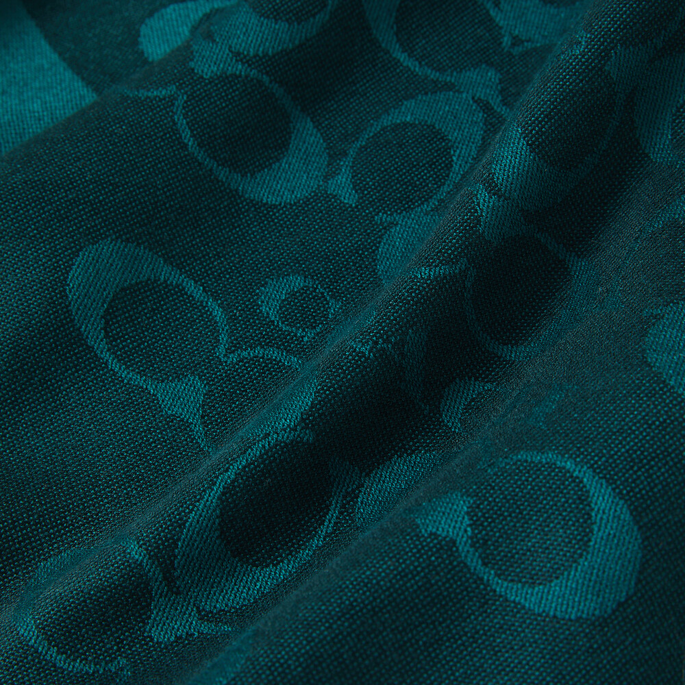 Coach Bias Signature C Scarf In Wool-blend - Dark Green