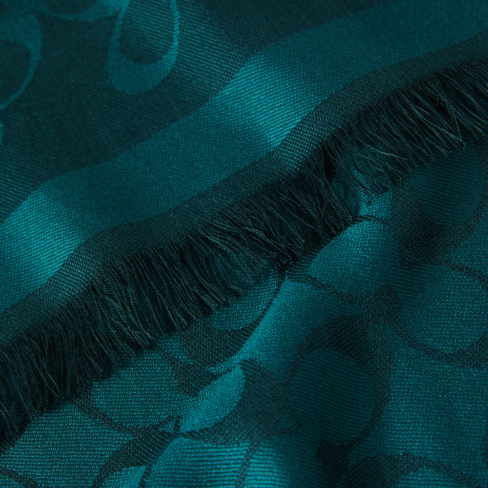 Coach Bias Signature C Scarf In Wool-blend - Dark Green